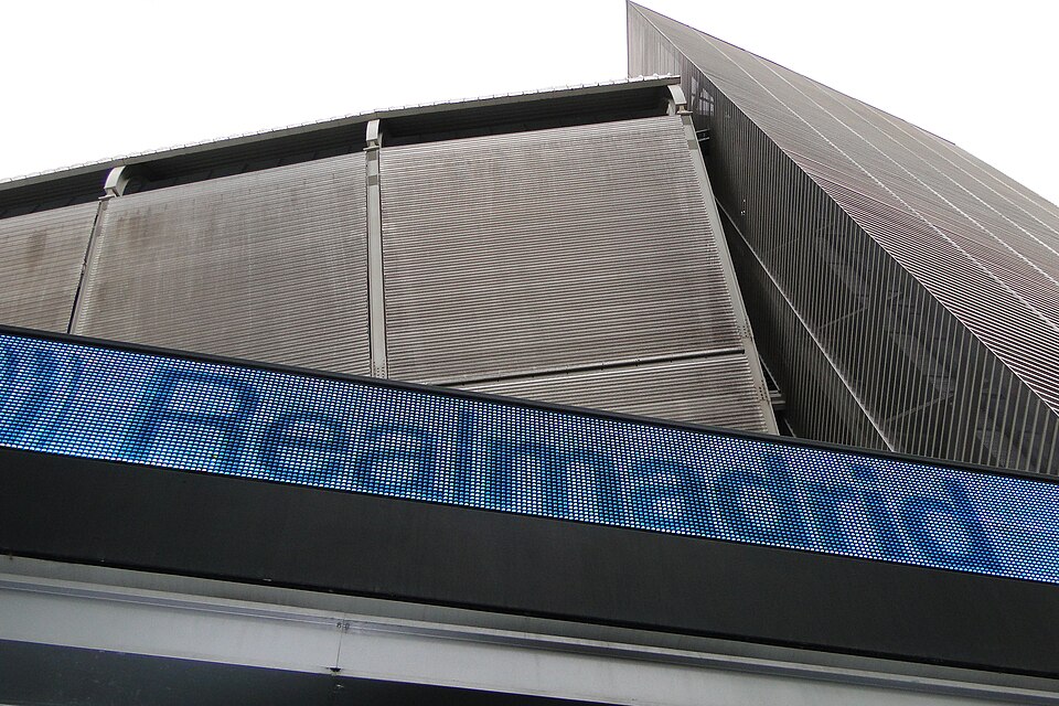 Fachada del estadio Santiago Bernabéu, sede del Real Madrid